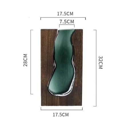 Lighteme Wooden Holder Glass Vase