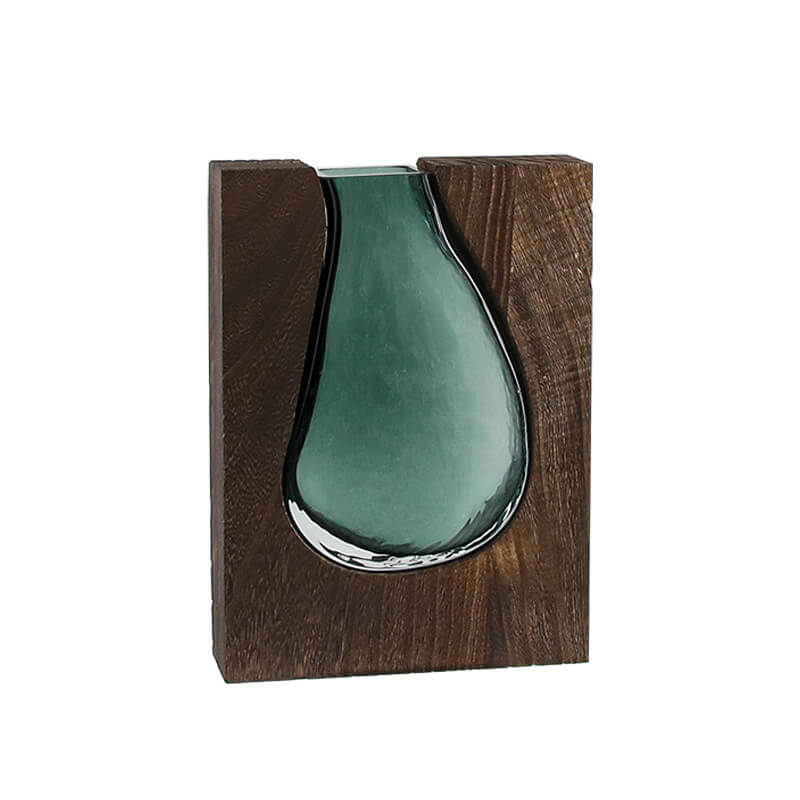 Lighteme Wooden Holder Glass Vase