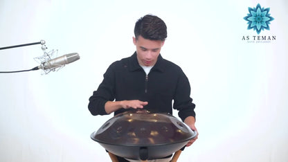 AS TEMAN Handpan Comet 10 Notes D Minor Scale Blue purple hangdrum with gift set
