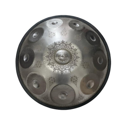 Lighteme Handmade Custom Mandala HandPan Drum D Minor Hijaz Scale 22 Inch 9/10/12 Notes Stainless Steel Percussion Instrument