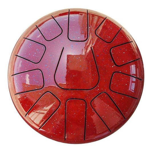 AS TEMAN Steel Tongue Drum | Starry Sky Series Tanktrommel für Yoga & Meditation mit Geschenkset | 10 Zoll 11 Töne Rot