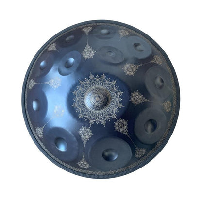 Lighteme Handmade Custom Mandala HandPan Drum D Minor Hijaz Scale 22 Inch 9/10/12 Notes Nitride Steel Percussion Instrument
