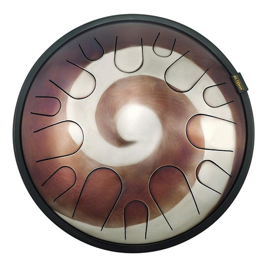AS TEMAN Steel Tongue Drum | Comet Universe Series Tanktrommel für Yoga & Meditation mit Geschenkset | 14 Zoll 14 Töne Braun