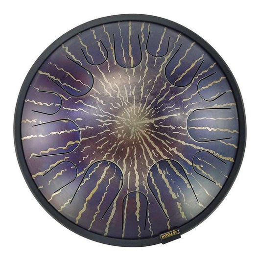 AS TEMAN Steel Tongue Drum | Stars Universe Series Tanktrommel für Yoga & Meditation mit Geschenkset | 14 Zoll 14 Töne Lila