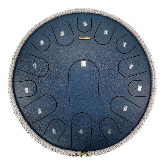 AS TEMAN Steel Tongue Drum | 14 Zoll 15 Töne Tanktrommel für Yoga & Meditation mit Geschenkset | Personalisierte Beschriftung