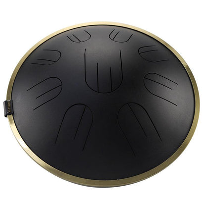 AS TEMAN Steel Tongue Drum | D Amara / C# Amara Black Tank Drum für Yoga & Meditation mit Geschenkset | 14 Zoll 9 Töne