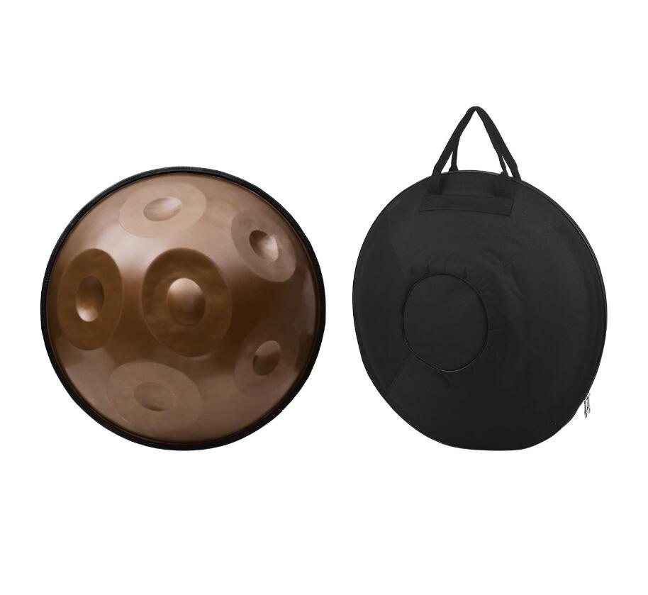 Lighteme Handpan Drum Overtones Key 18 Inch 6 Notes (G3/C4/D4/E4/F4/G4) - Stainless Steel Antique Brass Hand Pan Percussion Instrument
