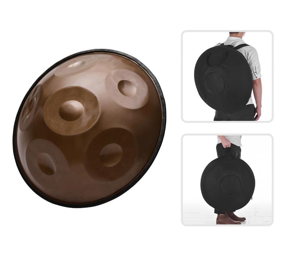 Lighteme Handpan Drum Overtones Key 18 Inch 6 Notes (G3/C4/D4/E4/F4/G4) - Stainless Steel Antique Brass Hand Pan Percussion Instrument