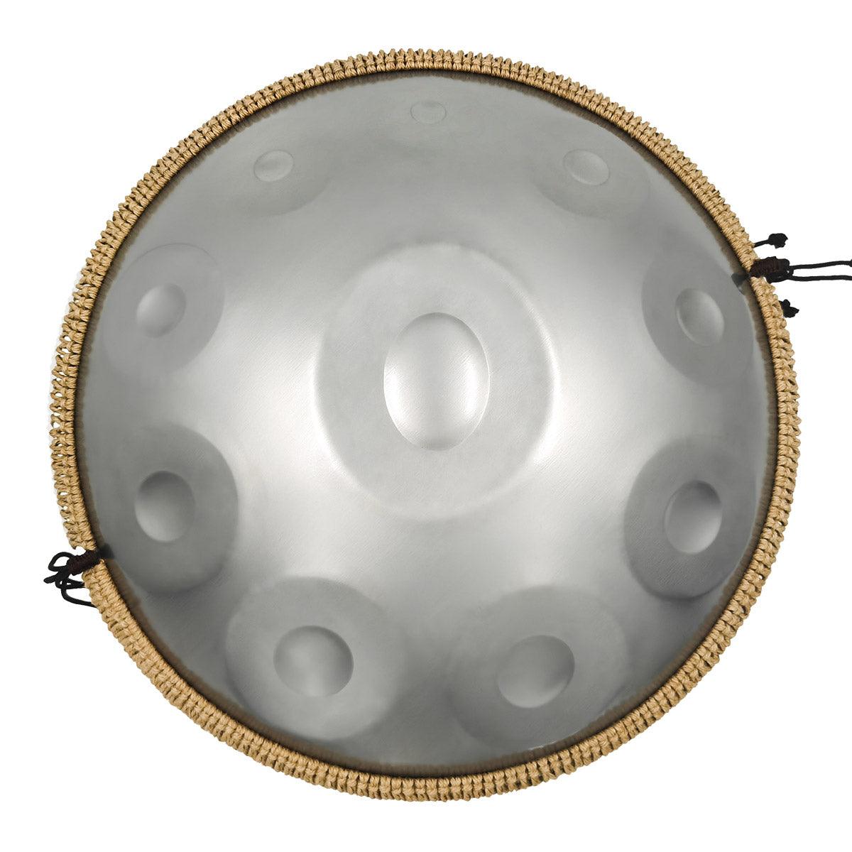 Lighteme Edelstahl Handpan Drum Sterling Silber 22 Zoll 10 Noten d-Moll Kurd Scale Hangdrum