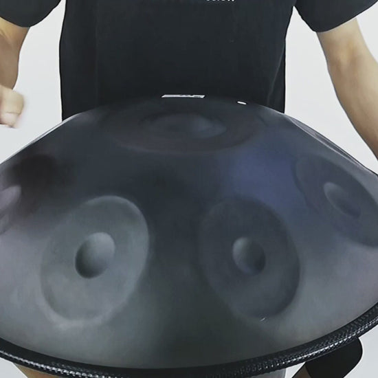 AS TEMAN Handpan Pure Black 9 Notes D Minor Scale Hangdrum with gift set