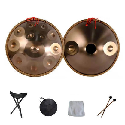 22 Zoll 14(12+2) Noten Kurd D-Moll (F-Dur) Edelstahl Handpan Drums mit Seil