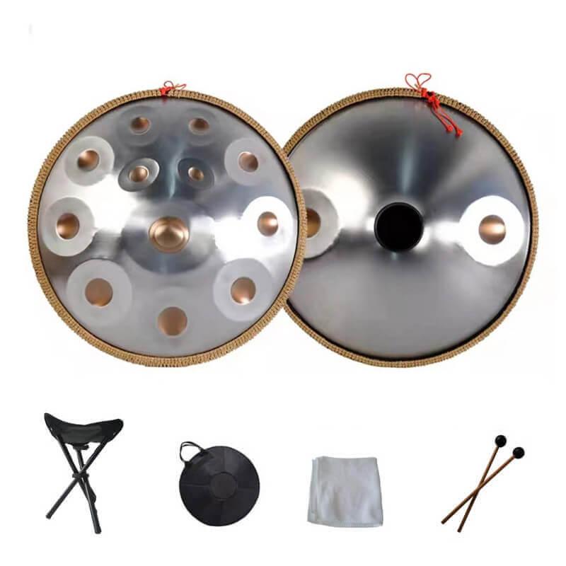 22 Zoll 14(12+2) Noten Kurd D-Moll (F-Dur) Edelstahl Handpan Drums mit Seil
