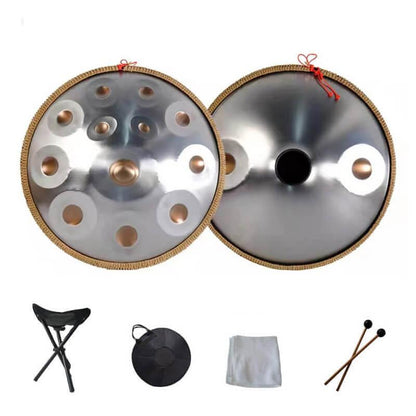 22 Zoll 14(12+2) Noten Kurd D-Moll (F-Dur) Edelstahl Handpan Drums mit Seil
