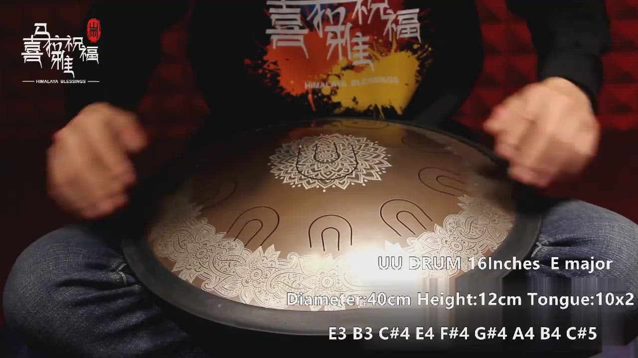Lighteme 14/16/18 In 9/10/11 X 2 Notes Tibetan Titanium Alloy Steel UU Tongue Drums in 432 440 Hz - C/D Minor, D/E Major, Celtic, Aeolian, Arab/Chinese/Japanese Mode