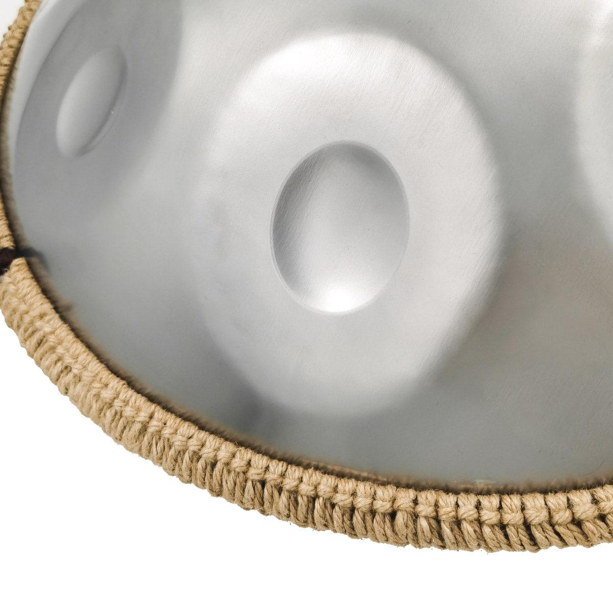 Lighteme Edelstahl Handpan Drum Sterling Silber 22 Zoll 10 Noten d-Moll Kurd Scale Hangdrum