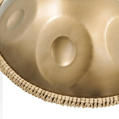 MiSoundofNature Edelstahl Handpan Drum Pure Golden 22 Zoll 10 Noten d-Moll Kurd Scale Hangdrum