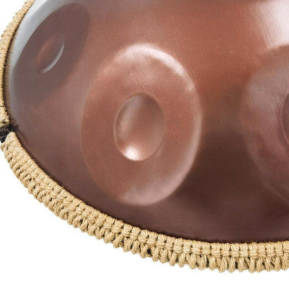 Lighteme Edelstahl Handpan Drum Pure Brown 22 Zoll 10 Noten d-Moll Kurd Scale Hangdrum