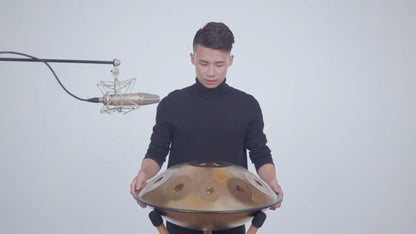 AS TEMAN Handpan Polaris 10 Notes D Minor Scale Golden hangdrum with gift set