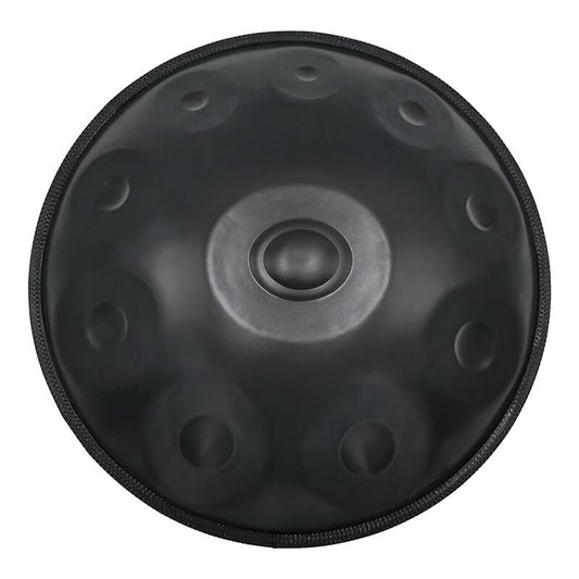 AS TEMAN Handpan Pure Black 10 Notes Ré Mineur Scale Hangdrum avec coffret cadeau