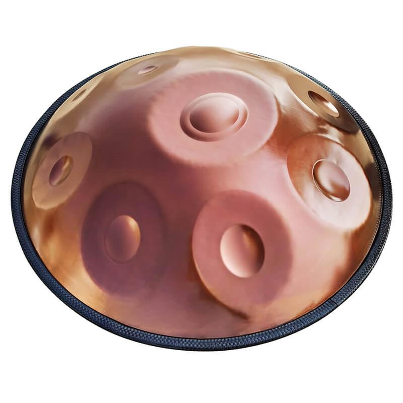 AS TEMAN Handpan Musikinstrument - Brown 10 Töne d Kurd Steel Hang Drum 432 440 Hz