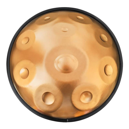 AS TEMAN Handpan Pure Golden 10 Notes Ré Mineur Scale Hangdrum avec coffret cadeau