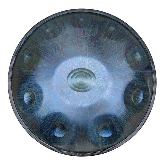 AS TEMAN Handpan Stars 10 Notes Ré Mineur Scale Blue Hangdrum avec coffret cadeau