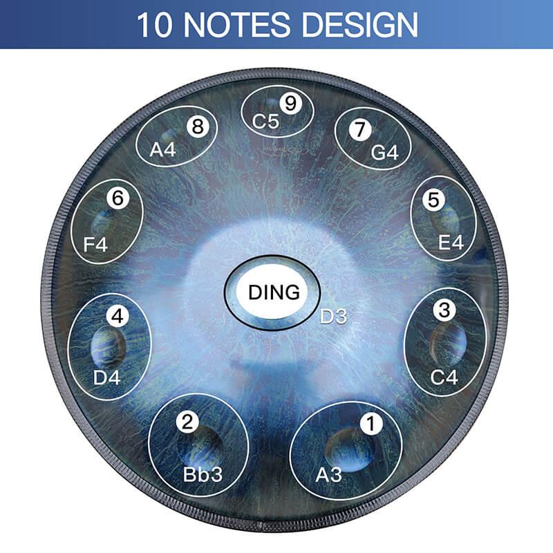 AS TEMAN Handpan Kaufen - Stars 10 Töne d Kurd Hang drum 432 440 Hz Nitrierter Stahl