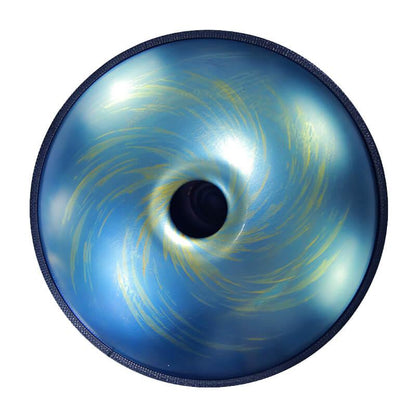 Lighteme As Teman Handpan Black-Hole 10 Notes D Minor Scale Blue hangdrum with gift set