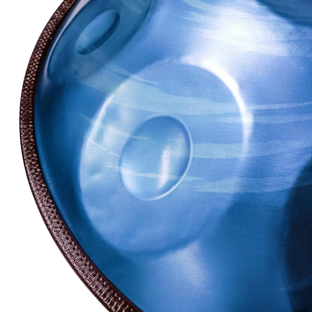 Lighteme As Teman Handpan Black-Hole 10 Notes D Minor Scale Blue hangdrum with gift set