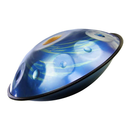 Lighteme As Teman Handpan Black-Hole 10 Notes D Minor Scale Blue hangdrum with gift set