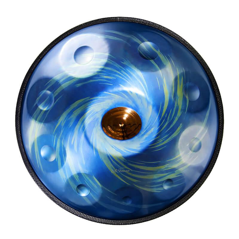 Lighteme AS TEMAN Handpan Black-Hole 10 Notes | CUSTOM SCALE | Hangdrum with gift set