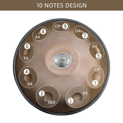 Lighteme As Teman Handpan Candle Dragon 10 Notes D Minor Scale Ash-golden hangdrum with gift set