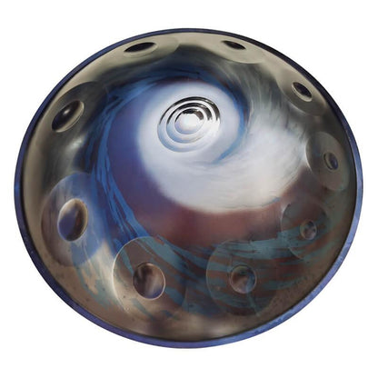 Lighteme As Teman Handpan Comet 10 Notes D Minor Scale Blue purple hangdrum with gift set