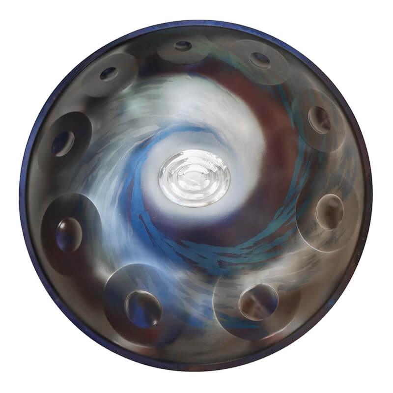 Lighteme As Teman Handpan Comet 10 Notes D Minor Scale Blue purple hangdrum with gift set
