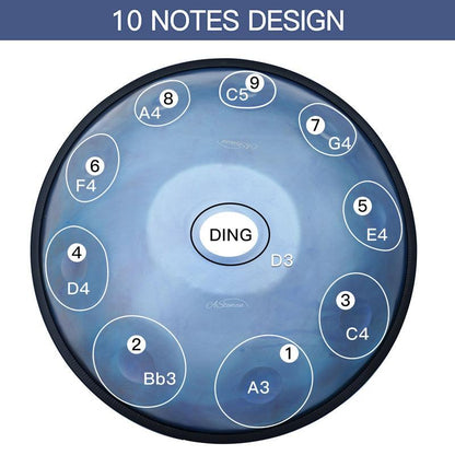 Lighteme As Teman Handpan 9 Notes Ice Age Multiple Notes & Scale Ice Blue Hangdrum with gift set