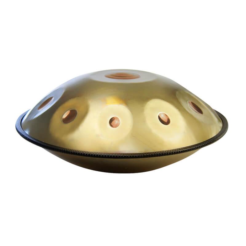 AS TEMAN Handpan Kaufen - Edelstahl 10 Töne Kurd D Moll 432 440 Hz Hang Instrument Gold
