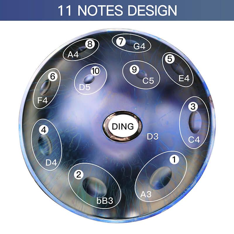 AS TEMAN Handpan Kaufen - Starlight d Kurd 11 Töne Hang drum 432 Hz 440 Hz Nitrierter Stahl