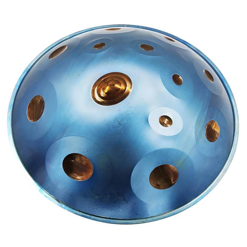 Lighteme As Teman Handpan NJ Star 13 Notes D Minor Scale Blue hangdrum with gift set
