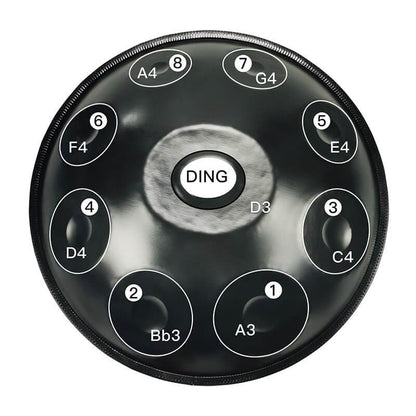 AS TEMAN Handpan Kaufen - d Kurd 9 Töne Hang drum 432 Hz 440 Hz Nitrierter Stahl Schwarz