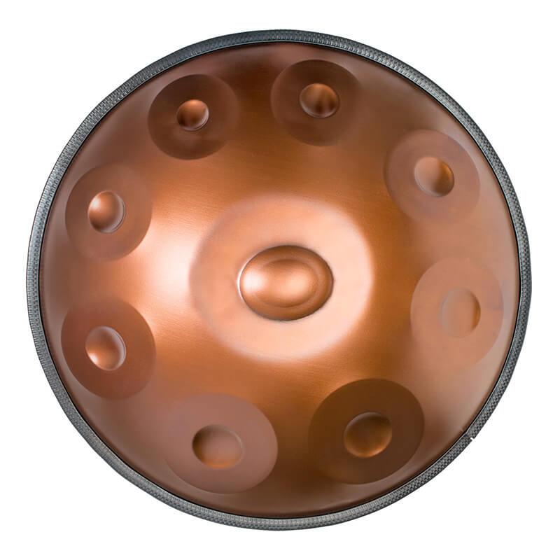 Lighteme As Teman Handpan Pure Brown 9 Notes D Minor Scale Hangdrum with gift set