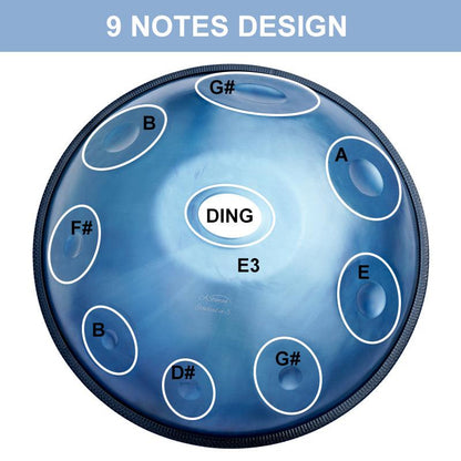 Lighteme As Teman Handpan 9 Notes Ice Age Multiple Notes & Scale Ice Blue Hangdrum with gift set