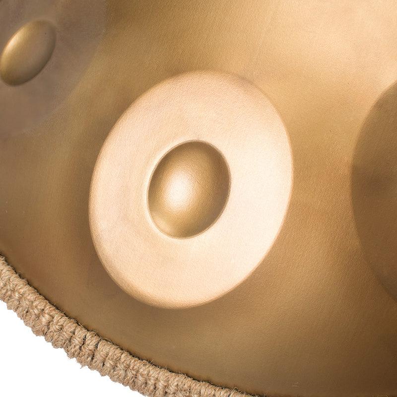 AS TEMAN Handpan Pure Golden 9 Notes Ré Mineur Scale Hangdrum avec coffret cadeau
