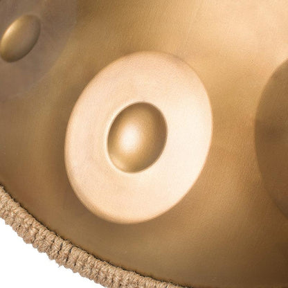 AS TEMAN Handpan Pure Golden 9 Notes Ré Mineur Scale Hangdrum avec coffret cadeau