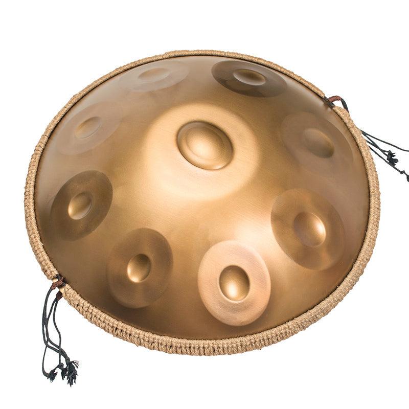 AS TEMAN Handpan Pure Golden 9 Notes Ré Mineur Scale Hangdrum avec coffret cadeau