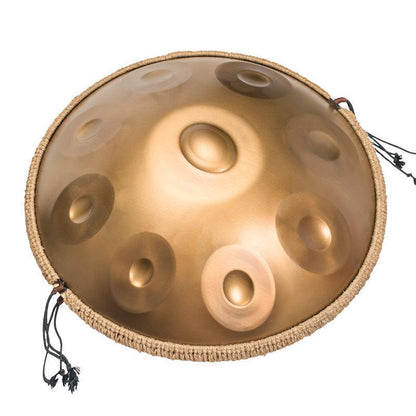 AS TEMAN Handpan Pure Golden 9 Notes Ré Mineur Scale Hangdrum avec coffret cadeau