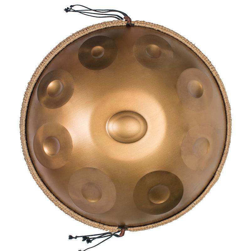 AS TEMAN Handpan Pure Golden 9 Notes Ré Mineur Scale Hangdrum avec coffret cadeau