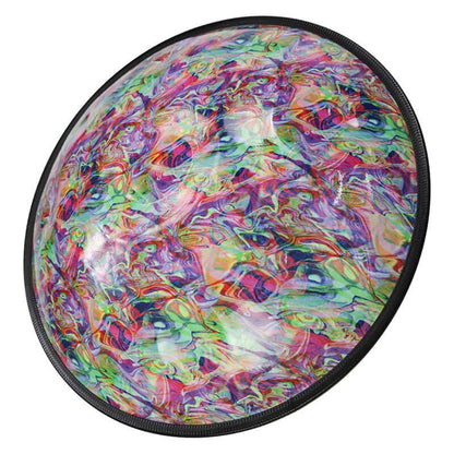 Lighteme As Teman Handpan Rainbow 10 Notes D Minor Scale Black hangdrum with gift set