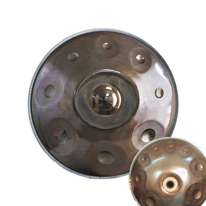 Lighteme Customized F2 Low Pygmy / F#2 Pygmy Master Version High-end Stainless Steel Handpan Drum, Available in 432 Hz and 440 Hz, 22 Inch 9/12/13/14/16/17 Notes Professional Performances Percussion Instrument