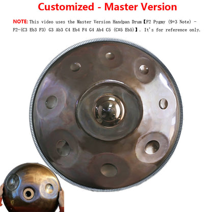 Lighteme Customized E3 Master Version / Standard Version High-end Stainless Steel Handpan Drum, Available in 432 Hz and 440 Hz, 22 Inch 9/10/11/13 Notes Professional Performances Percussion Instrument