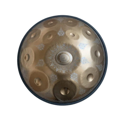 Lighteme Handpan Drum High-end 22 Inch 12 Notes Kurd Scale D Minor, Available in 432 Hz and 440 Hz, Featured High-end Stainless Steel Percussion Instrument - Laser engraved Mandala pattern. Never fade.